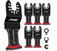 JTWEB Hoja de sierra oscilante japonesa de dientes, 6 cuchillas multiherramienta con borde en forma de arco, corte limpio para madera, plástico, herramienta oscilante eléctrica, afilador de cuchillas