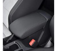 JTWMTY Cubierta Protectora de la Caja del reposabrazos Funda Protectora Reposabrazos Coche Microfibra Cuero para T-Roc 2019 2020 2021 2022 2023(Black-Thread)