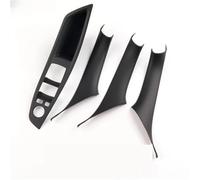 JTWMTY Embellecedor Panel Manija Interior Puerta Coche Pegatinas Protectoras Interiores Para BMW Serie 5 F10 2011-2017 LHD(Black 4pcs6)