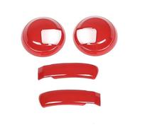 JTWMTY Pegatinas Decorativas Para Manija De Puerta Interior Coche, Fibra Carbono ABS, Para Fiat 500 Para Abarth 595 (2010-2024)(rojo)