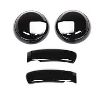 JTWMTY Pegatinas Decorativas Para Manija De Puerta Interior Coche, Fibra Carbono ABS, Para Fiat 500 Para Abarth 595 (2010-2024)(Negro)