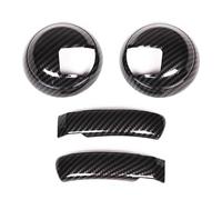 JTWMTY Pegatinas Decorativas Para Manija De Puerta Interior Coche, Fibra Carbono ABS, Para Fiat 500 Para Abarth 595 (2010-2024)(Carbon)