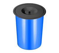 JTWWDM Basurero de Plástico Empotrado para Encimera, con Tapa Redonda de Acero Inoxidable, Elegante Compacto para Estaciones de Preparación Cocina Escritorios Oficina,Negro,5L