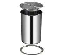 JTWWDM Cubo Basura Minimalista Integrado en el Mostrador, Conjunto 3 Piezas con Papelera Oculta Acero Inoxidable, Tapa Elegante Chute Basura Plateada para Cocinas y Baños Pequeños,8L