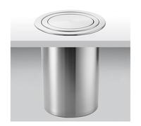 JTWWDM Elegante Bote Basura Acero Inoxidable para Encimera, Cubo Basura Empotrado con Tapa Basculante, Conjunto 3 Piezas Bote Basura Oculto Plateado para Cocina Oficina y Hogar Limpio,9L