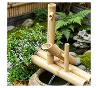 JTWWDM Fuente Agua Bambú con Suave Sonido Agua, Decoración Compacta Fuente Zen Bambú, Característica Agua en Circulación Silenciosa para en Interiores y Exteriores