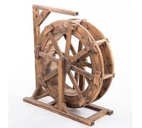 JTWWDM Noria Madera con Diseño Terraza para Jardín Cascada Decoración Jardín Fuente Agua, Suministros Jardinería Rueda Paisaje Acuático para Estanque Independiente Al Aire Libre,30cm