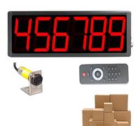 JTYRW Contador de tráfico digital con pantalla LED con distancia de detección de 20 m y 4 engranajes de sensibilidad, control remoto para cinta transportadora, línea de producción, visitante de