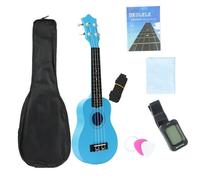 JTYUERWQ Ukelele De Madera Plástica Totalmente Equipado + Funda + Afinador + Correa + Paño + Manual En Inglés Ukelele Set(6)