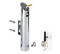 JTYX Ceniceros de Pared para Exteriores Cilindro de Acero Inoxidable 304 Cenicero de Pared con Cerradura Receptáculo público de Colillas de Cigarrillos de Gran Capacidad para Exteriores