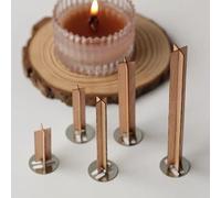JTZYM 20 Mechas de Madera Grandes para Velas con Soporte de Metal, 20-120 * 10MM, Mechas de Madera Cruzadas sin Humo