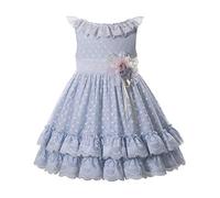 Ju petitpop Niña Sin Mangas Encaje Tul Vintage Chica Verano Boda Dama Honor para Fiesta Cumpleaños Moda Hermoso Elegante