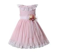 Ju petitpop Niñas Verano Dulce Rosa Encaje Ruffle Ropa Tamaño 2 3 4 5 6 8 10 Niño Lindo Vestidos de Moda de Vacaciones