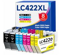 Jualihai LC422XL LC422 XL - Lote de 8 cartuchos de tinta BK-3000 páginas para Brother LC422XL LC422VAL LC-422 XL compatible con Brother MFC-J5340DW MFC-J5345DW MFC-J5740DW MFC-J6540DW MFC-J6940DW