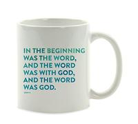 Juan 1:1: En El Principio Era El Verbo, Y El Verbo Era Con Dios Tazas De Desayuno Divertido Tazas De Cerámica Único Taza De Café Para Oficina Hogar Escuela 330Ml