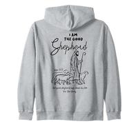 Juan 10:11 Jesús con Rebaño Escritura Cristiana Escena Fe Sudadera con Capucha
