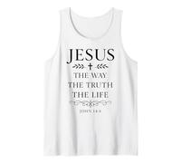 Juan 14:6 Jesús El Camino Verdad Vida Versículo de la Biblia Escritura Dios Camiseta sin Mangas
