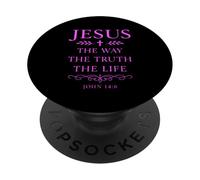 Juan 14:6 Jesús El Camino Verdad Vida Versículo de la Biblia Escritura Dios PopSockets PopGrip Adhesivo