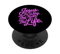Juan 14:6 Jesús El Camino Verdad Vida Versículo de la Biblia Escritura Dios PopSockets PopGrip Adhesivo
