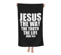 Juan 146 Versículo Jesús El Camino La Verdad La Vida Toalla De Playa Secado Rápido Sábana De Baño Suave Toalla De Baño para Hotel Sauna Camping Hogar 80X130Cm