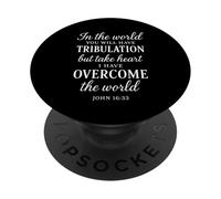 Juan 16:33 He superado el Mundo Versículo bíblico Escritura PopSockets PopGrip Adhesivo