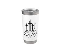 Juan 16:33 Tres Cruces Fe Cristiana Vaso térmico de acero inoxidable de doble pared