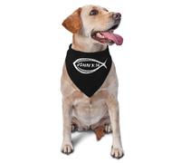 Juan 3:16 Cristianismo Fish Ichthys Ichthus Cristianismo Símbolo Jesús Fish Bandana para Perro Transpirable Pañuelo para Perro Lavable Pañuelo Triangular para Cachorro Perros Grandes