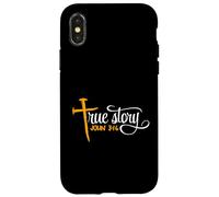 Juan 3:16 - Cristiano Pascua Verdadera historia Cruz & Uñas Carcasa para iPhone X/XS