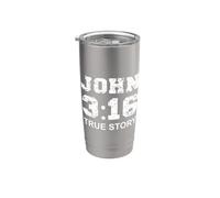 Juan 3 16 Historia Verdadera, Fe, Verso de la Biblia Mujeres cristianas Vaso térmico de acero inoxidable de doble pared