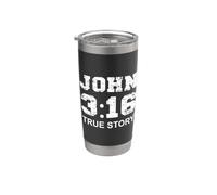 Juan 3 16 Historia Verdadera, Fe, Verso de la Biblia Mujeres cristianas Vaso térmico de acero inoxidable de doble pared