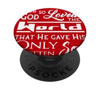 Juan 3 16 Porque Dios amó tanto al mundo que dio a su único hijo PopSockets PopGrip Adhesivo