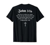 Juan 3:16 Versículo de la Biblia Cristiana WWJD Religious Back Design Camiseta