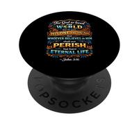 Juan 3:16 Vida Eterna Escritura Cristiana Fe Versículo de la Biblia PopSockets PopGrip Adhesivo