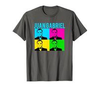 Juan Gabriel Bloques De Colores Azul Logo Stencil Foto Camiseta, Hombre, Asfalto, L