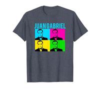Juan Gabriel Bloques De Colores Azul Logo Stencil Foto Camiseta, Hombre, Azul Jaspeado, L