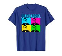 Juan Gabriel Bloques De Colores Azul Logo Stencil Foto Camiseta, Hombre, Azul Real, L