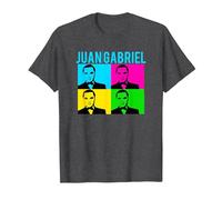 Juan Gabriel Bloques De Colores Azul Logo Stencil Foto Camiseta, Hombre, Jaspeado Oscuro, L
