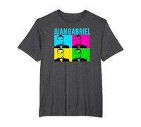 Juan Gabriel Bloques De Colores Azul Logo Stencil Foto Camiseta, Hombre Tallas Grandes, Jaspeado Oscuro, 3X Alto