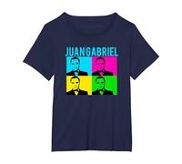 Juan Gabriel Bloques De Colores Azul Logo Stencil Foto Camiseta, Mujer Tallas Grandes, Azul Marino, 6XL Grande