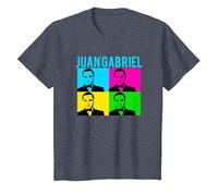 Juan Gabriel Bloques De Colores Azul Logo Stencil Foto Camiseta, Niños, Azul Jaspeado, 10 años