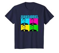 Juan Gabriel Bloques De Colores Azul Logo Stencil Foto Camiseta, Niños, Azul Marino, 10 años
