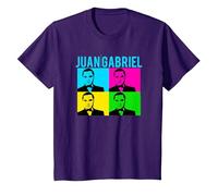 Juan Gabriel Bloques De Colores Azul Logo Stencil Foto Camiseta, Niños, Morado, 10 años
