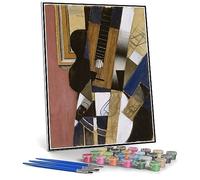 Juan Gris - Kits de pintura DIY para adultos, pintura de guitarra y pipa de Juan Gris, pintura por números, kits sobre lienzo