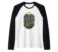 Juan Verso de la Biblia Fe Cristiana Jesús El Camino Verdad Vida Camiseta Manga Raglan