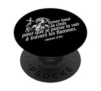 Juana de Arco Sostenga la Cruz Cita Alta en francés PopSockets PopGrip Adhesivo