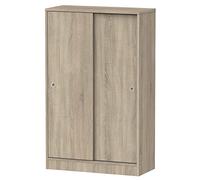 JUANIO Armario Bajo Auxiliar Multiusos con 2 Puertas Correderas y 3 Estantes, Acabado en Color Roble Cambrian, Medidas: 74 cm (Ancho) x 120 cm (Alto) x 33 cm (Fondo)