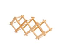 JUANIO Botellero Plegable, Soporte de Madera para Botellas, Estante del Vino Extensible de Bambú Natural - Longitud 54 x Profundidad 15 x Altura 21 cm