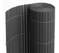 JUANIO Cañizo PVC, Doble Cara, Valla Exterior Resistente para Terraza, Jardines, Balcón, Color Gris - Altura 80 x Longitud 500 cm 1700g/m2