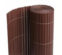 JUANIO Cañizo PVC, Doble Cara, Valla Exterior Resistente para Terraza, Jardines, Balcón, Color Marrón Oscuro - Altura 80 x Longitud 500 cm 1700g/m2
