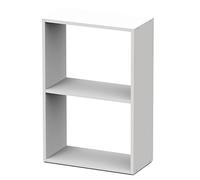 JUANIO Estantería Cubo 2 Huecos, Mueble para Almacenamiento Extra, Acabado en Blanco, Medidas: 75 cm (Alto) x 50 cm (Ancho) x 24,5 cm (Fondo)